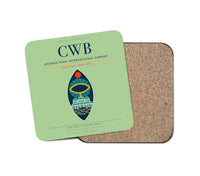 Thumbnail for Afonso Pena International Airport (CWB) design on light green 1 piece coaster