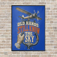 Thumbnail for Old Hands Still Know The Sky vertical canvas print - framed - blue background