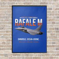 Thumbnail for Dassault Rafale M F4.1 Carrier Omnirole Network vertical canvas print - framed - blue background