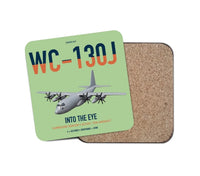 Thumbnail for WC-130J Hurricane Hunter design on light green 1 piece coaster