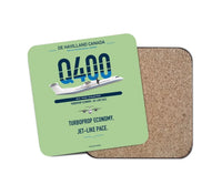 Thumbnail for De Havilland Dash 8-400 design on light green 1 piece coaster