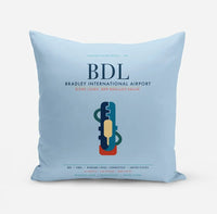 Thumbnail for Bradley International Airport (BDL) design on light blue pillow