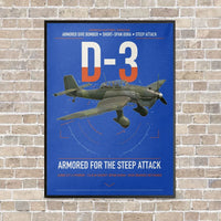 Thumbnail for Junkers Ju 87D-3 vertical canvas print - framed - blue background