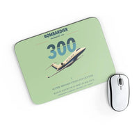 Thumbnail for Bombardier Challenger 300 design on light green rectangle mouse pad