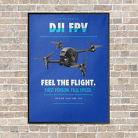 Thumbnail for DJI FPV vertical canvas print - framed - blue background