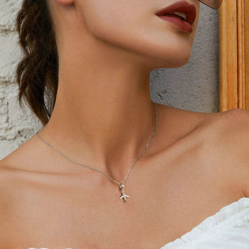Mini Plane Shaped Necklace - view 5