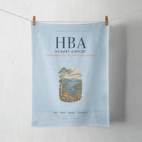 Thumbnail for Hobart Airport (HBA) design on light blue towel