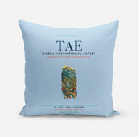Thumbnail for Daegu International Airport (TAE) design on light blue pillow