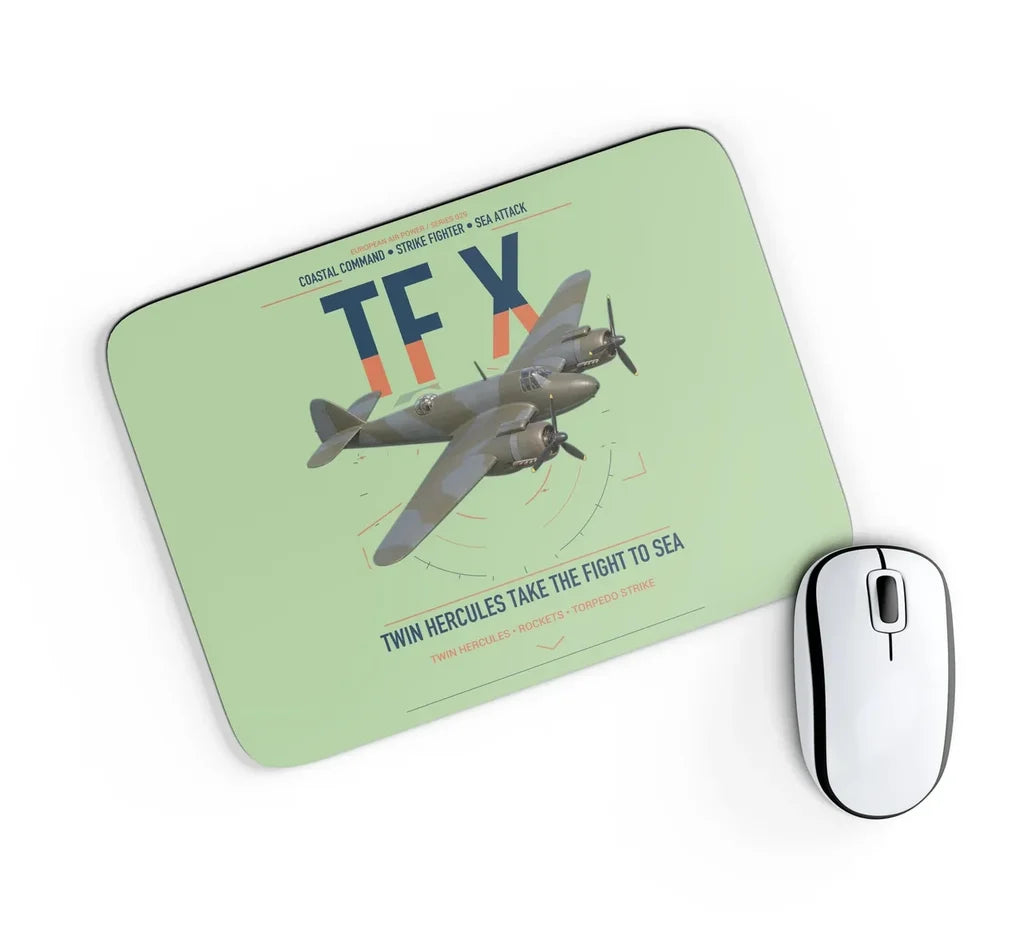 Bristol Beaufighter TF X design on light green rectangle mouse pad