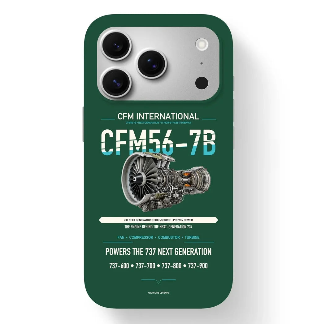 CFM56-7B Case design on dark green iphone case