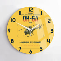 Thumbnail for Hughes OH-6A Cayuse design on yellow no frame wall clock