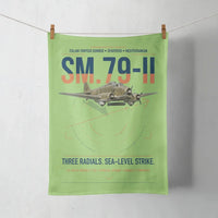 Thumbnail for Savoia-Marchetti SM.79-II Sparviero design on light green towel