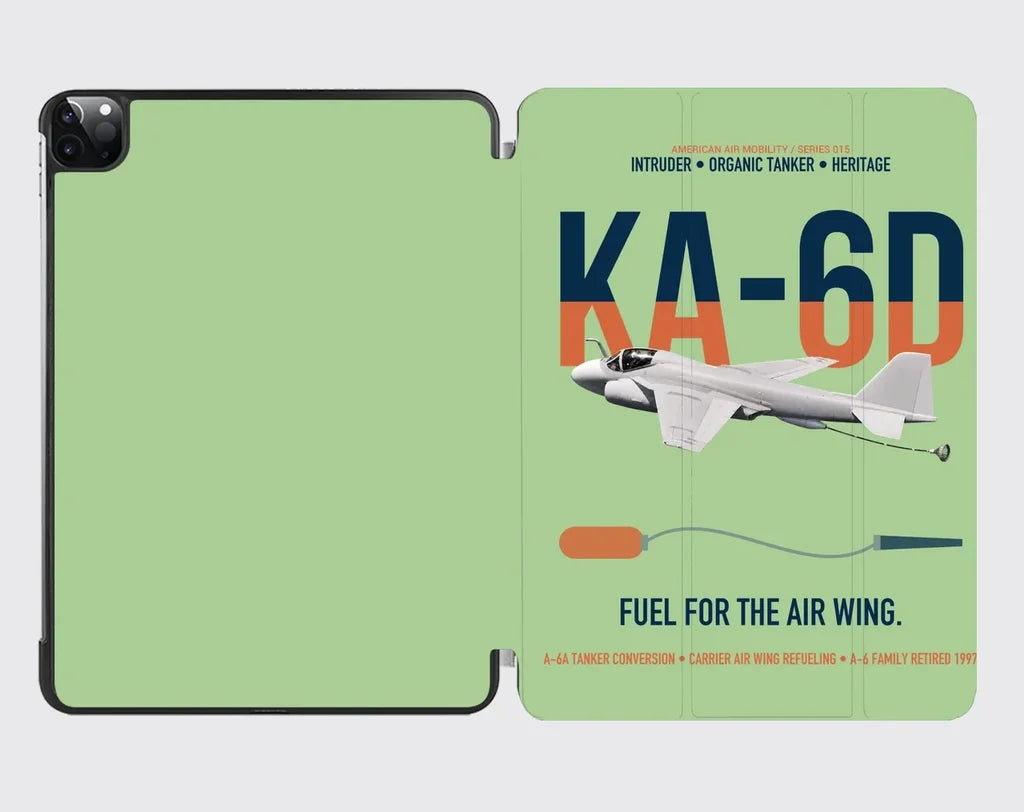 KA-6D Intruder design on light green ipad tablet case