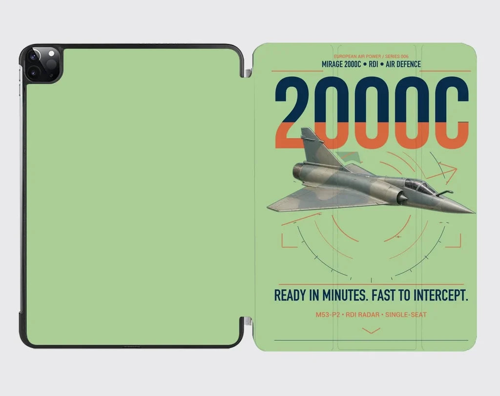 Dassault Mirage 2000C RDI design on light green ipad tablet case