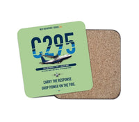 Thumbnail for Airbus C295 Firefighter design on light green 1 piece coaster