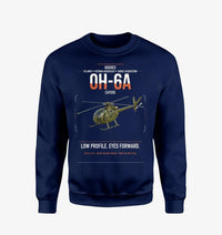 Thumbnail for Hughes OH-6A Cayuse design on navy blue sweatshirt