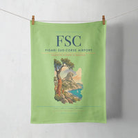 Thumbnail for Figari Sud-Corse Airport (FSC) design on light green towel