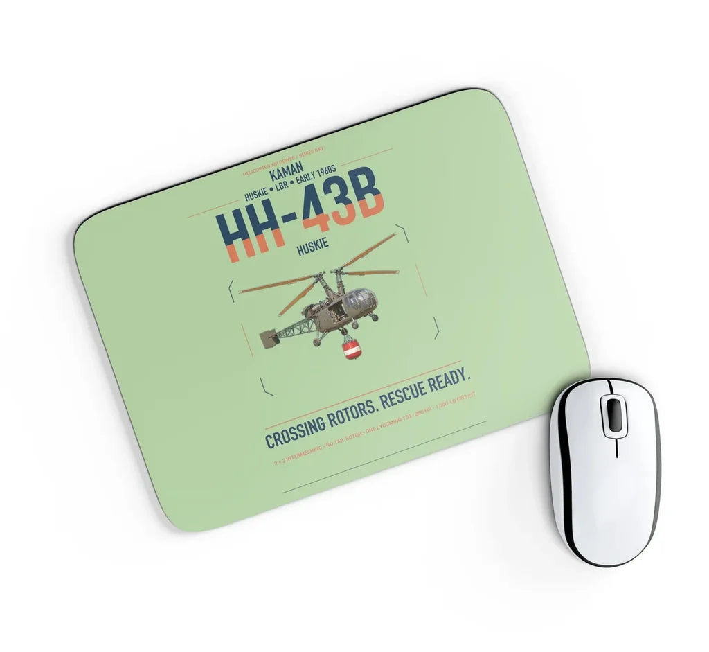Kaman HH-43B Huskie design on light green rectangle mouse pad