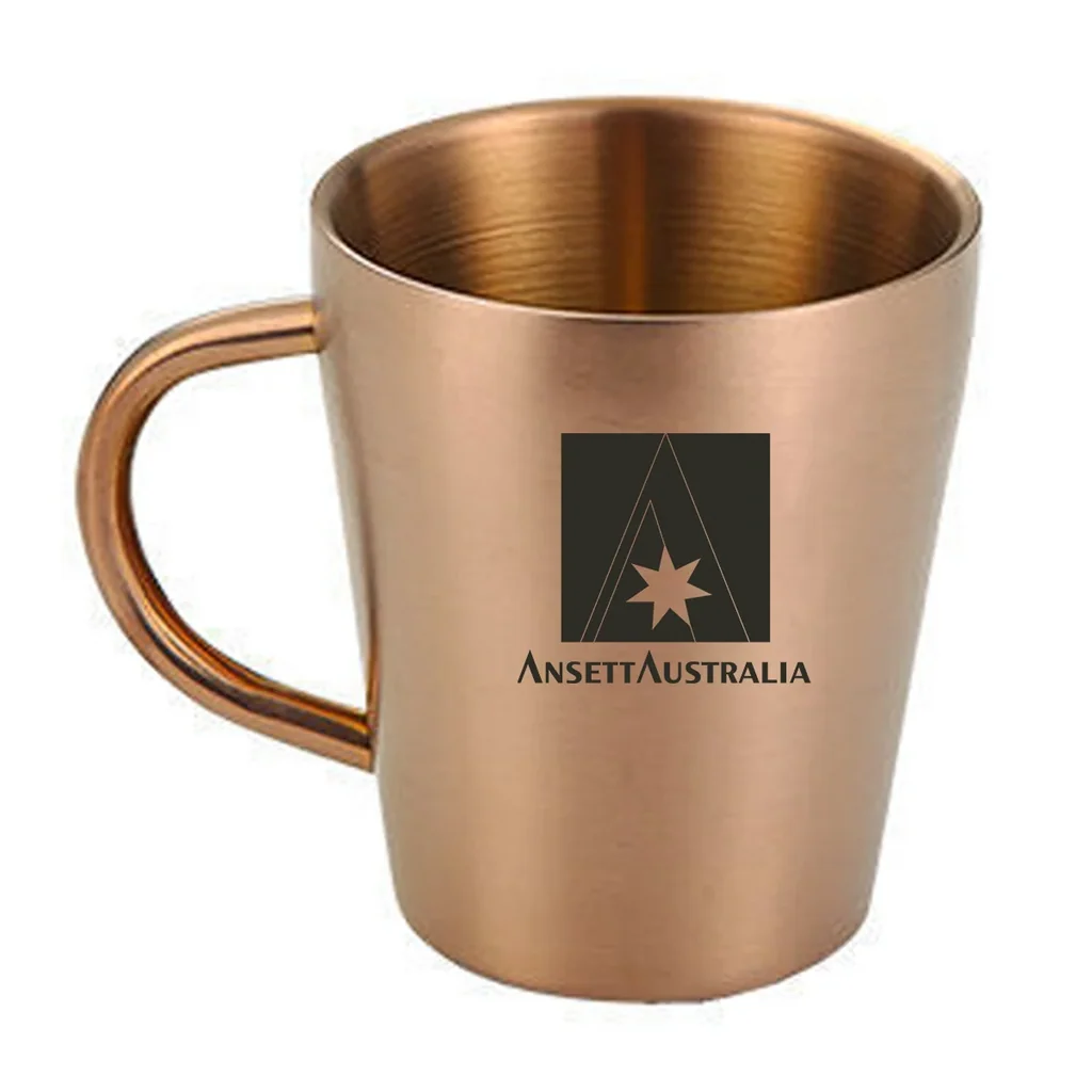 Ansett Australia Stainless Steel Coffee mug in rose gold