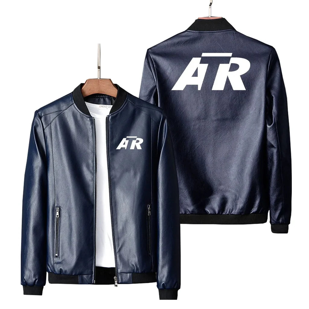 ATR & Text Leather Jacket - view 4
