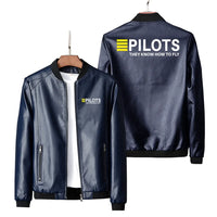 Thumbnail for Pilots They Know How To Leather Jacket - view 4