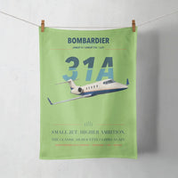 Thumbnail for Bombardier Learjet 31A design on light green towel