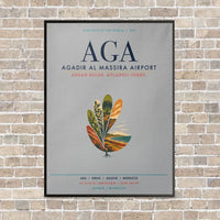Thumbnail for Agadir Al Massira Airport AGA vertical canvas print - framed - light gray background