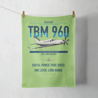 Thumbnail for Daher TBM 960 design on light green towel