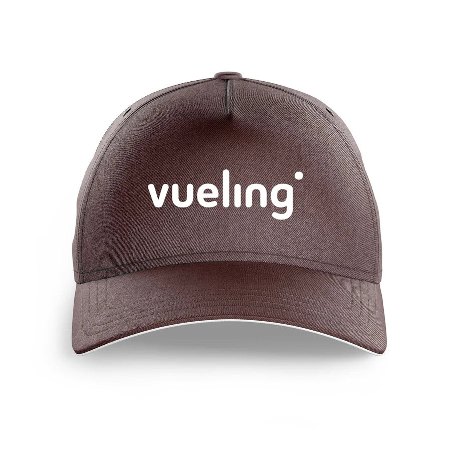 Vueling Airlines logo printed on brown cap