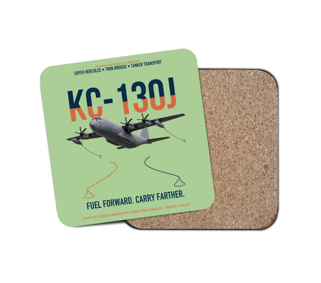 KC-130J SUPER HERCULES design on light green 1 piece coaster