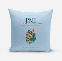 Thumbnail for Palma de Mallorca Airport (PMI) design on light blue pillow