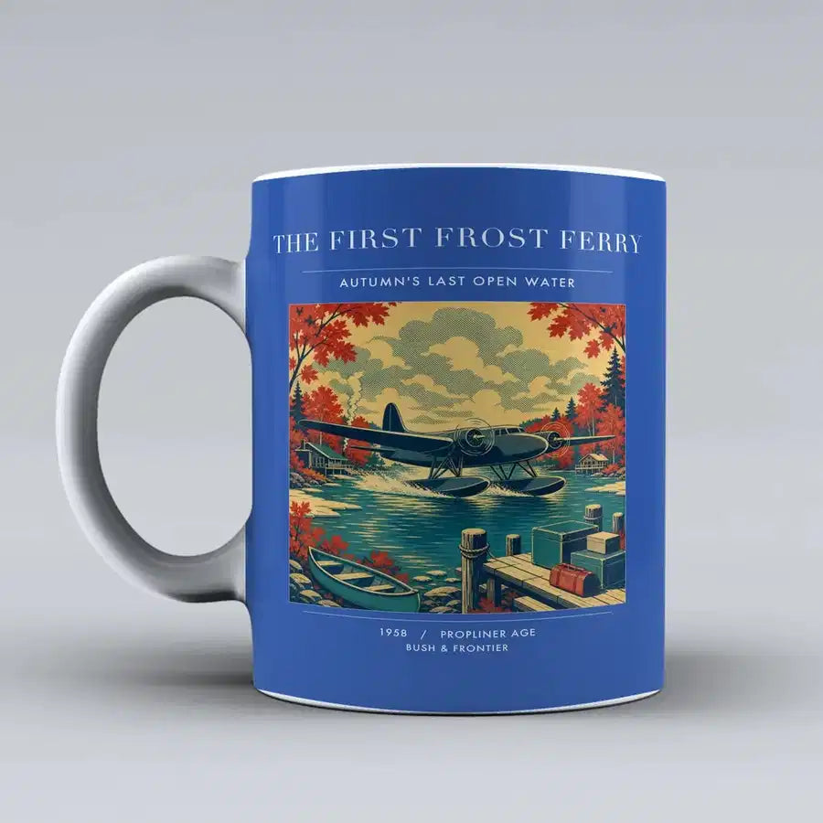 VINTAGE G4433 - The First Frost Ferry - Ceramic Mug design on blue