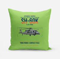 Thumbnail for Mitsubishi Sikorsky SH-60K design on light green pillow