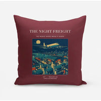 Thumbnail for VINTAGE G4111 - The Night Freight - Designed Pillows design on darkred