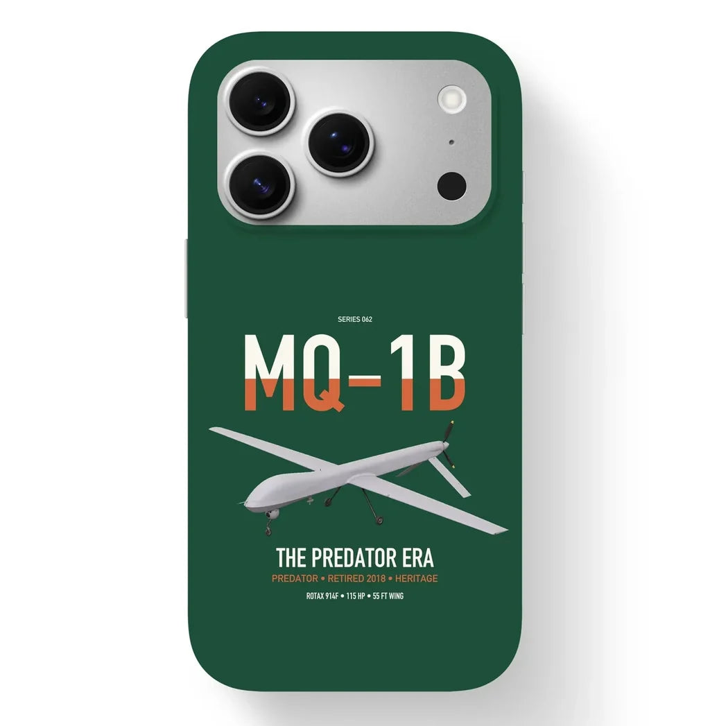 MQ-1B Predator design on dark green magsafe iphone case, for iPhone 17 Pro