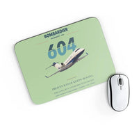 Thumbnail for Bombardier Challenger 604 design on light green rectangle mouse pad