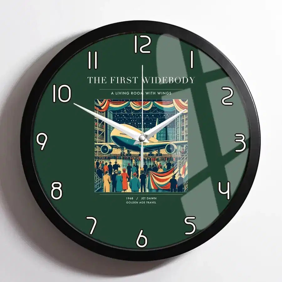 VINTAGE G4134 - The First Widebody - Designed Wall Clocks design on darkgreen framed