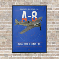 Thumbnail for Focke-Wulf Fw 190A-8 vertical canvas print - framed - blue background