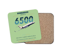Thumbnail for Bombardier Global 6500 design on light green 1 piece coaster