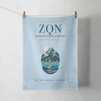 Thumbnail for Queenstown Airport (ZQN) design on light blue towel