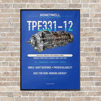 Thumbnail for TPE331-12 vertical canvas print - framed - blue background