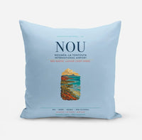 Thumbnail for Nouméa–La Tontouta International Airport (NOU) design on light blue pillow