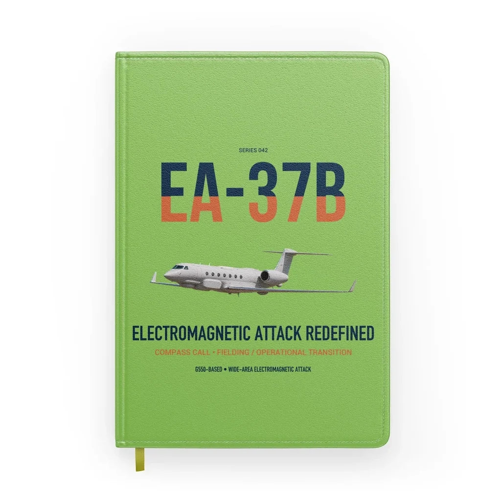 EA-37B Compass Call design on light green notebook