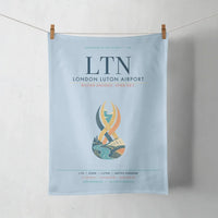Thumbnail for London Luton Airport (LTN) design on light blue towel