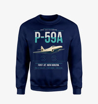 Thumbnail for P-59A Airacomet design on navy blue sweatshirt