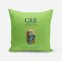 Thumbnail for Gerald R. Ford International Airport Grand Rapids (GRR) design on light green pillow