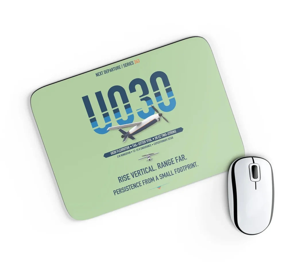 Airbus U030 Flexrotor design on light green rectangle mouse pad