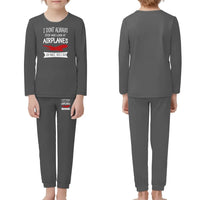 Thumbnail for I Don't Always Stop and Look at Airplanes children pajamas - Gray