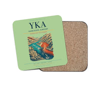 Thumbnail for Kamloops Airport (YKA) design on light green 1 piece coaster