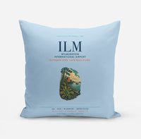 Thumbnail for Wilmington International Airport (ILM) design on light blue pillow